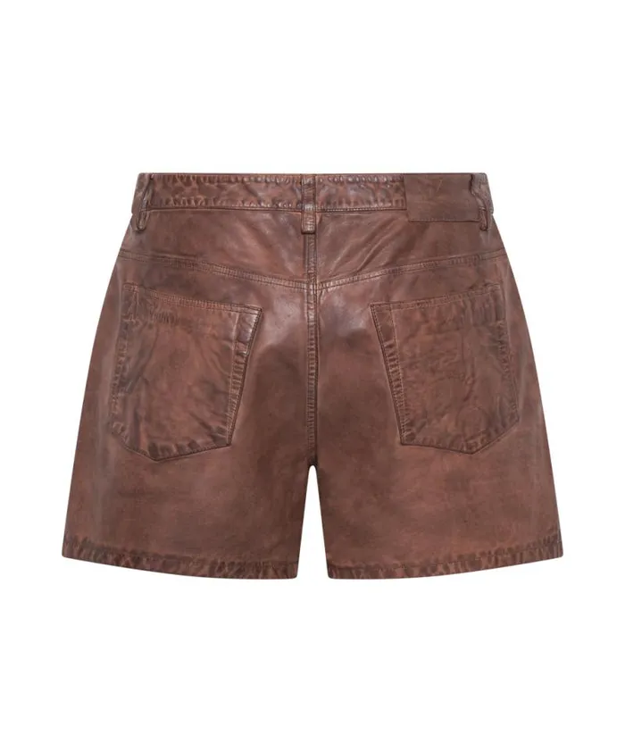 Women VINTAGE BROWN LEATHER SHORTS One Teaspoon Leather Women VINTAGE BROWN LEATHER SHORTS One Teaspoon Leather