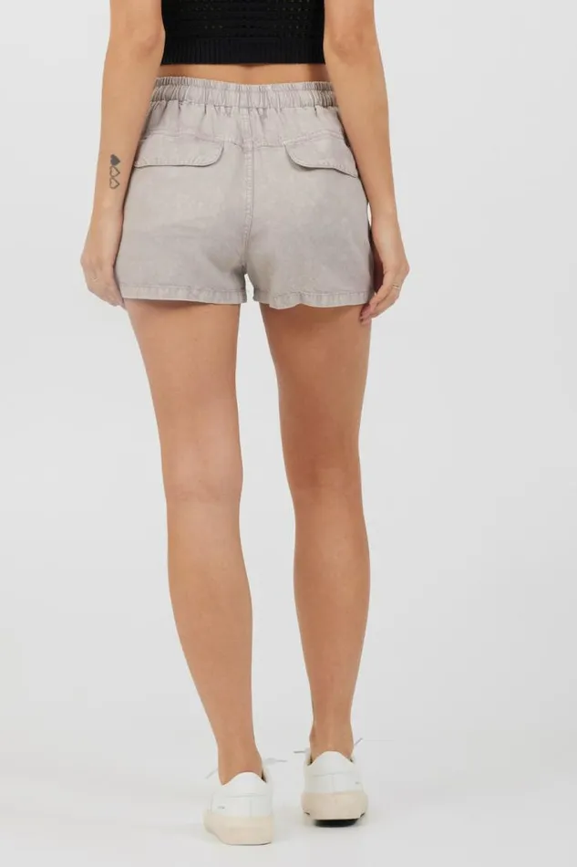 Women Vintage Havana All Bottoms Khaki Tencel Cargo Shorts Khaki