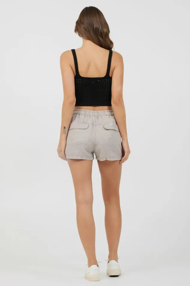 Women Vintage Havana All Bottoms Khaki Tencel Cargo Shorts Khaki