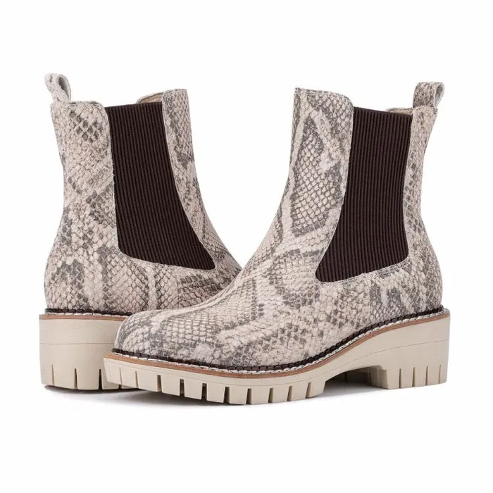 Women Vintage Havana Boots Booties Albany 8211 Snake Snake