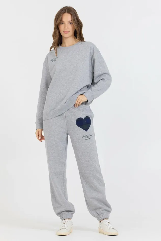 Women Vintage Havana Joggers Heather Grey Essential Fleece Jogger W Self Love Club Jogger Heather Grey