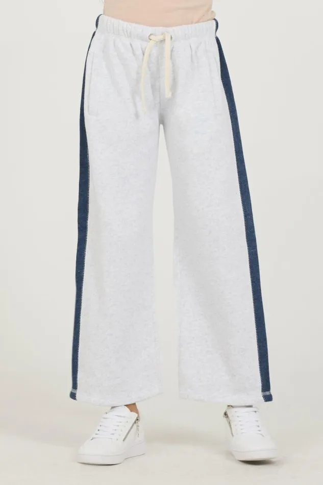 Women Vintage Havana Kids Bottoms Kids Ash Grey Navy Color Block Oversized Star Wide Leg Pant Ash Grey Navy Women Vintage Havana Kids Bottoms Kids Ash Grey Navy Color Block Oversized Star Wide Leg Pant Ash Grey Navy