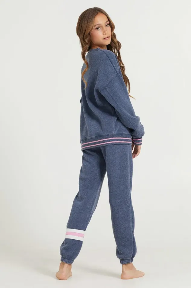Women Vintage Havana Kids Tops Kids Navy Aspen Patch Crew Navy