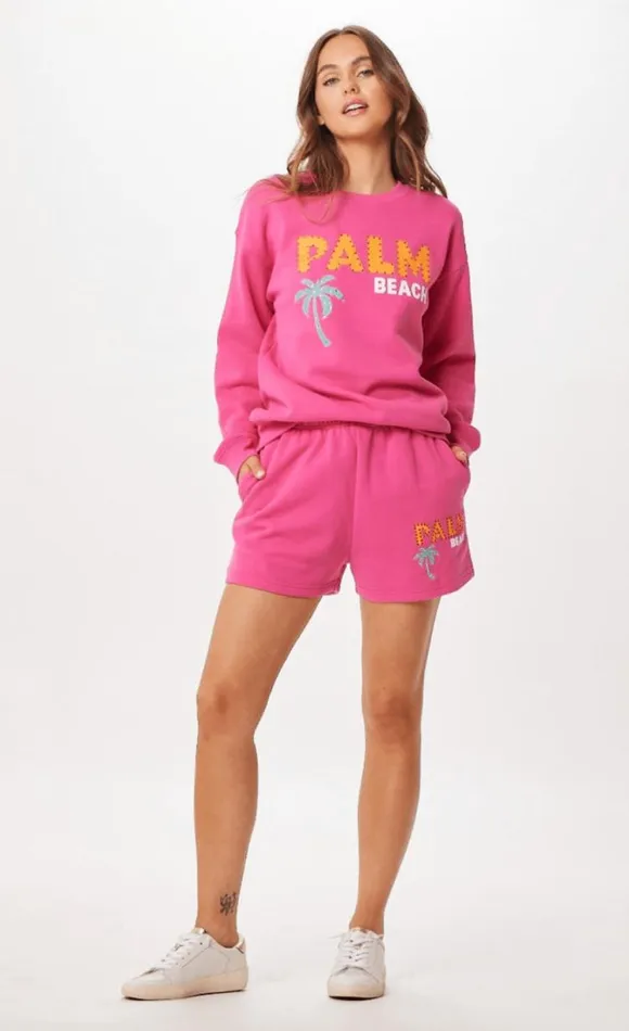 Women Vintage Havana Shorts Hot Pink Palm Beach Jet Setter Surf Wash Shorts Hot Pink