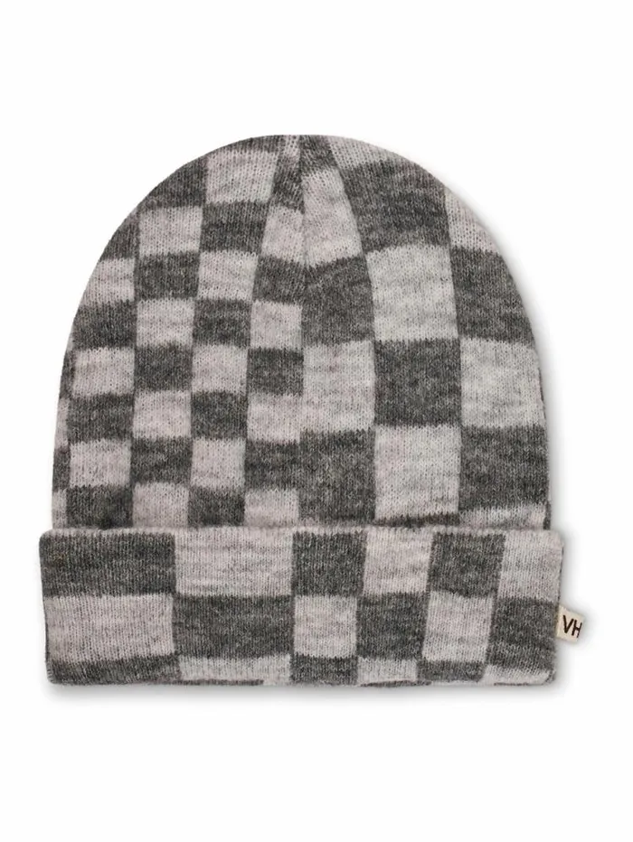 Women Vintage Havana Winter Hats CHECK PATTERN BEANIE 8211 GREY Grey Women Vintage Havana Winter Hats CHECK PATTERN BEANIE 8211 GREY Grey