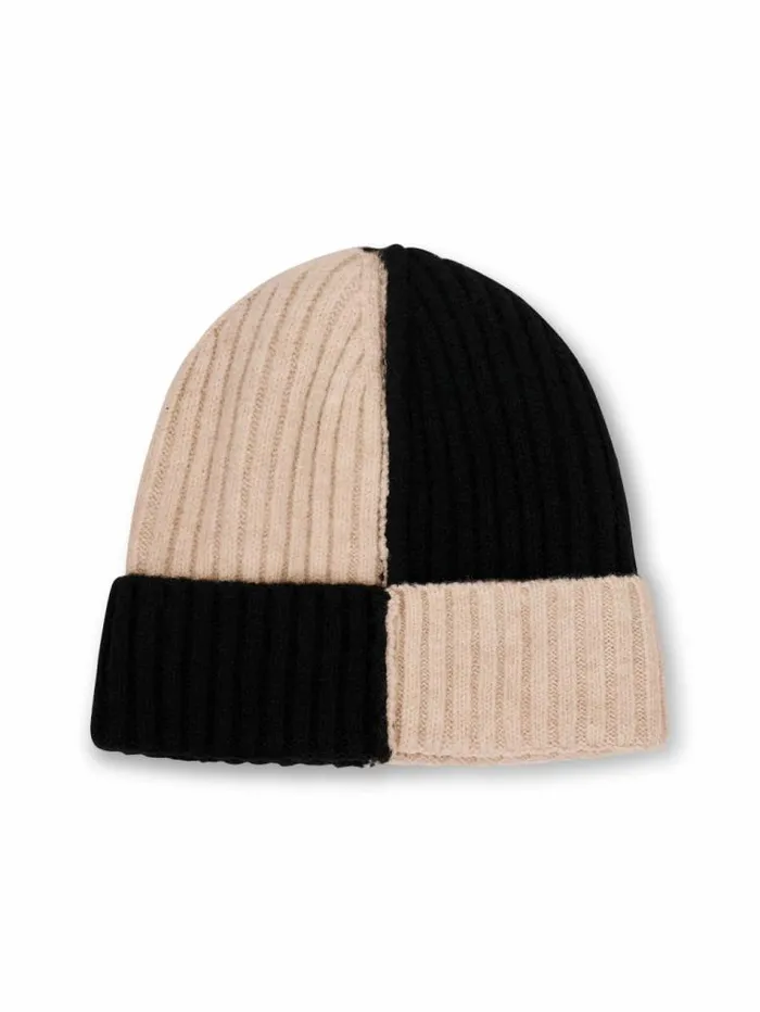 Women Vintage Havana Winter Hats SEAM PATTERN BEANIE 8211 BLACK Black