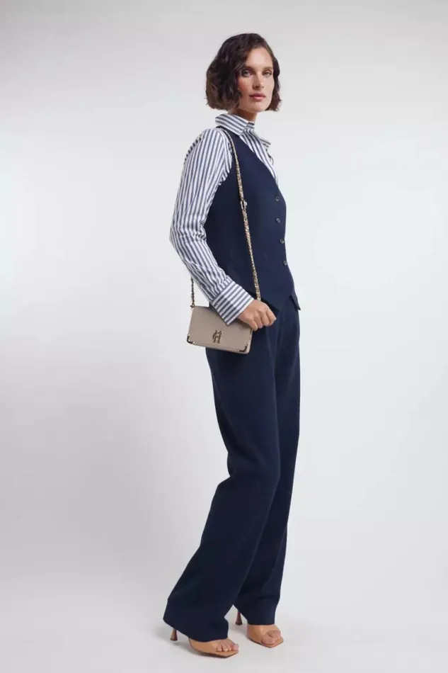 Women Waistcoats Holland Cooper Hampton Waistcoat Navy Linen Women Waistcoats Holland Cooper Hampton Waistcoat Navy Linen