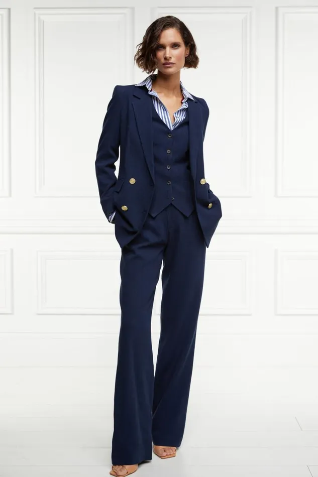 Women Waistcoats Holland Cooper Hampton Waistcoat Navy Linen Women Waistcoats Holland Cooper Hampton Waistcoat Navy Linen