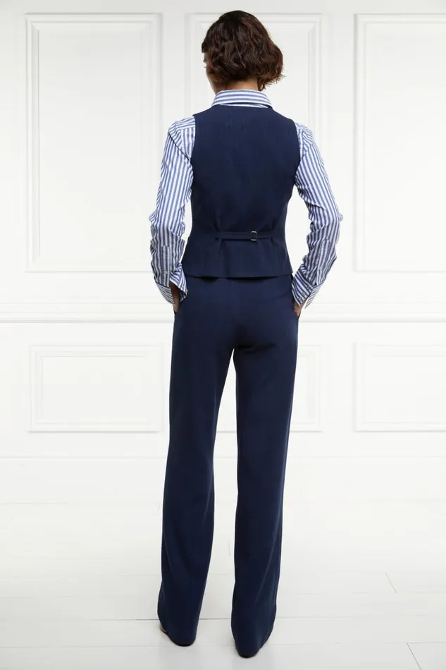 Women Waistcoats Holland Cooper Hampton Waistcoat Navy Linen Women Waistcoats Holland Cooper Hampton Waistcoat Navy Linen