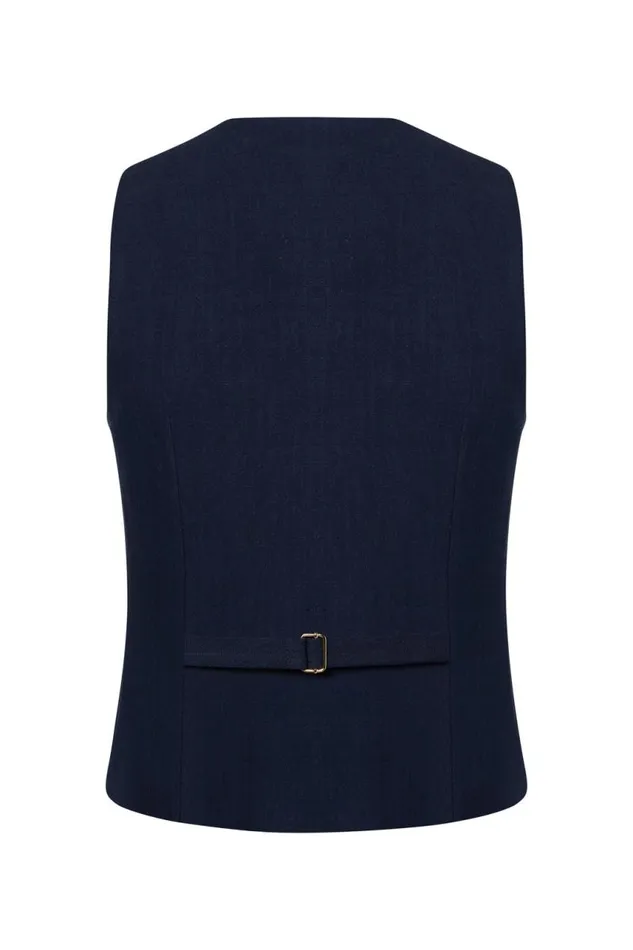 Women Waistcoats Holland Cooper Hampton Waistcoat Navy Linen Women Waistcoats Holland Cooper Hampton Waistcoat Navy Linen