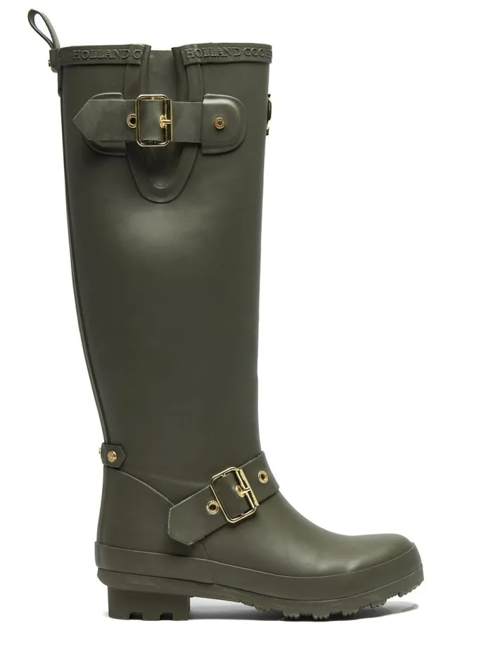 Women Wellington Boots Holland Cooper Sherpa Lined Regency Wellington Matte Green