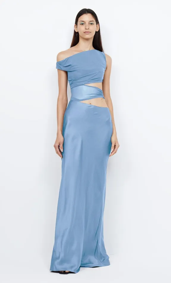 Women WHORL ASYM DRESS 8211 MERIDIAN BLUE Bec Bridge Wedding Guest