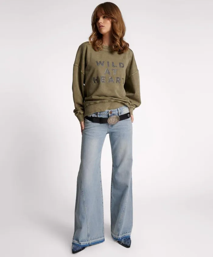 Women WILD AT HEART STUDDED RETRO SWEATER One Teaspoon Hoodies And Sweats Women WILD AT HEART STUDDED RETRO SWEATER One Teaspoon Hoodies And Sweats
