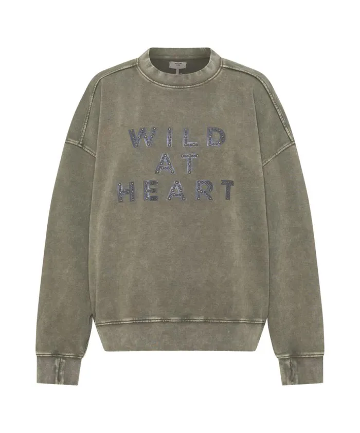 Women WILD AT HEART STUDDED RETRO SWEATER One Teaspoon Hoodies And Sweats Women WILD AT HEART STUDDED RETRO SWEATER One Teaspoon Hoodies And Sweats