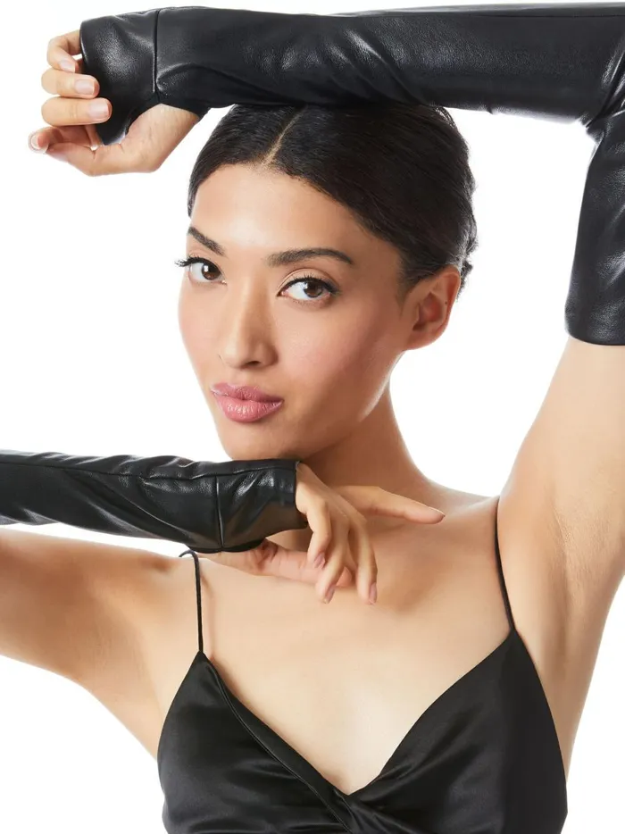 Womens Accessories Alice Olivia Vegan Leather Gloves Black