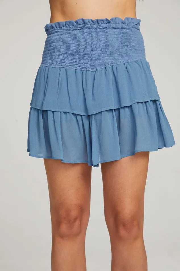 Womens Chaser Brand Bottoms Cruz Vintage Blue Mini Skirt