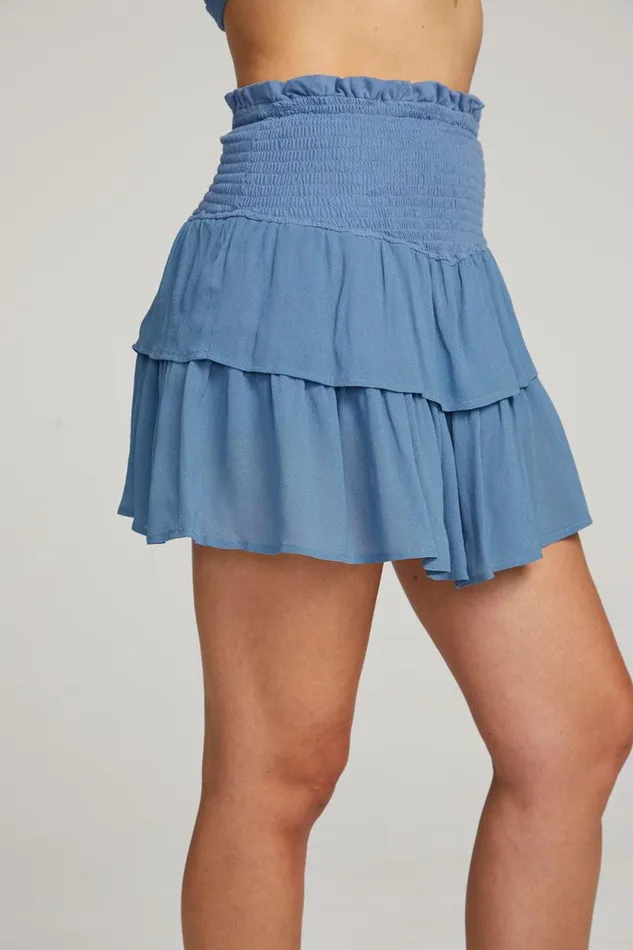 Womens Chaser Brand Bottoms Cruz Vintage Blue Mini Skirt