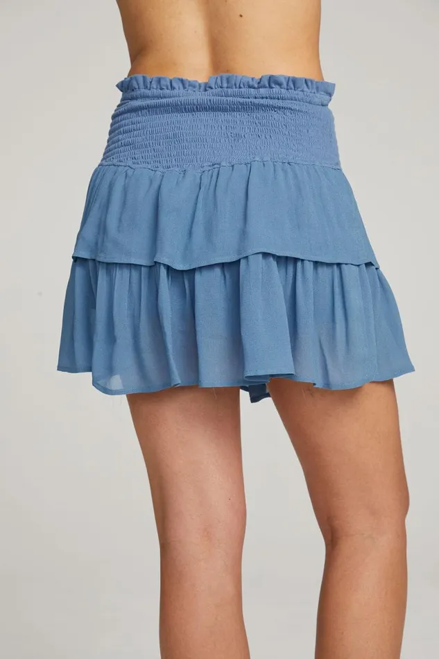 Womens Chaser Brand Bottoms Cruz Vintage Blue Mini Skirt