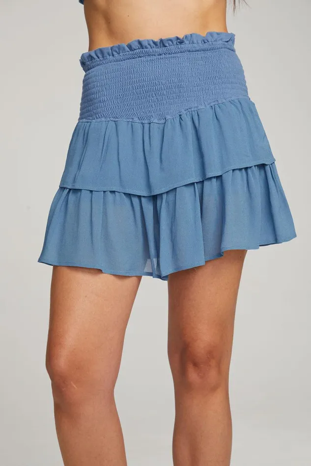 Womens Chaser Brand Bottoms Cruz Vintage Blue Mini Skirt