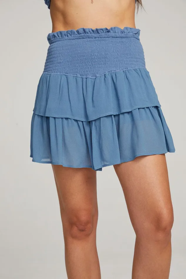 Womens Chaser Brand Bottoms Cruz Vintage Blue Mini Skirt