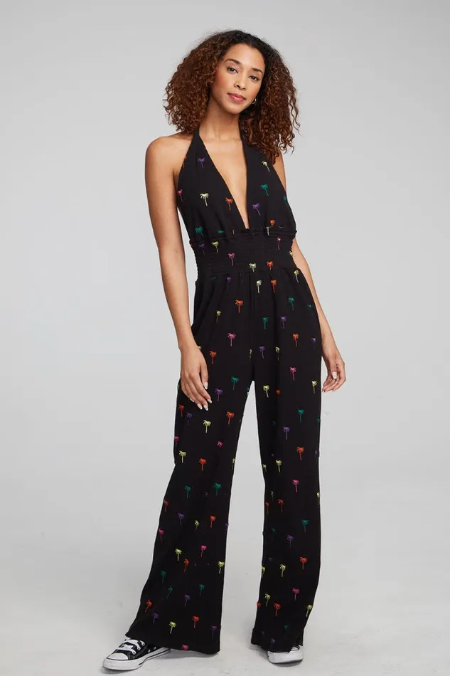 Womens Chaser Brand Bottoms Hinano Jumpsuit 8211 Black Onyx