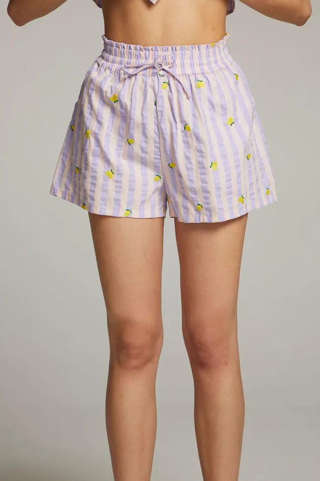 Womens Chaser Brand Graphics Allover Lemons Shorts