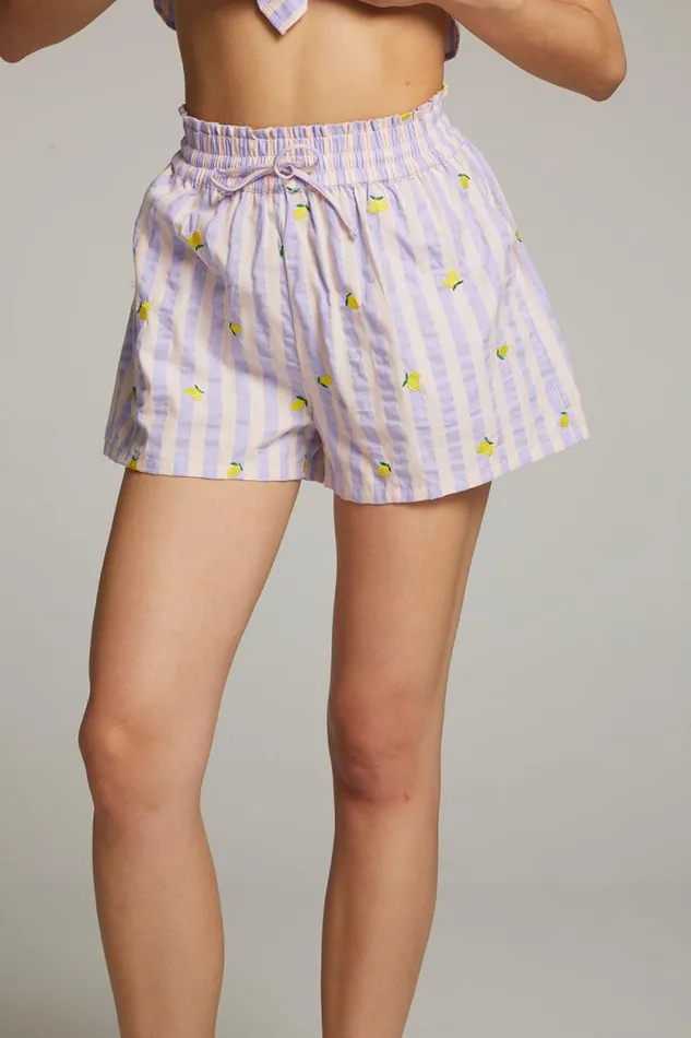Womens Chaser Brand Graphics Allover Lemons Shorts
