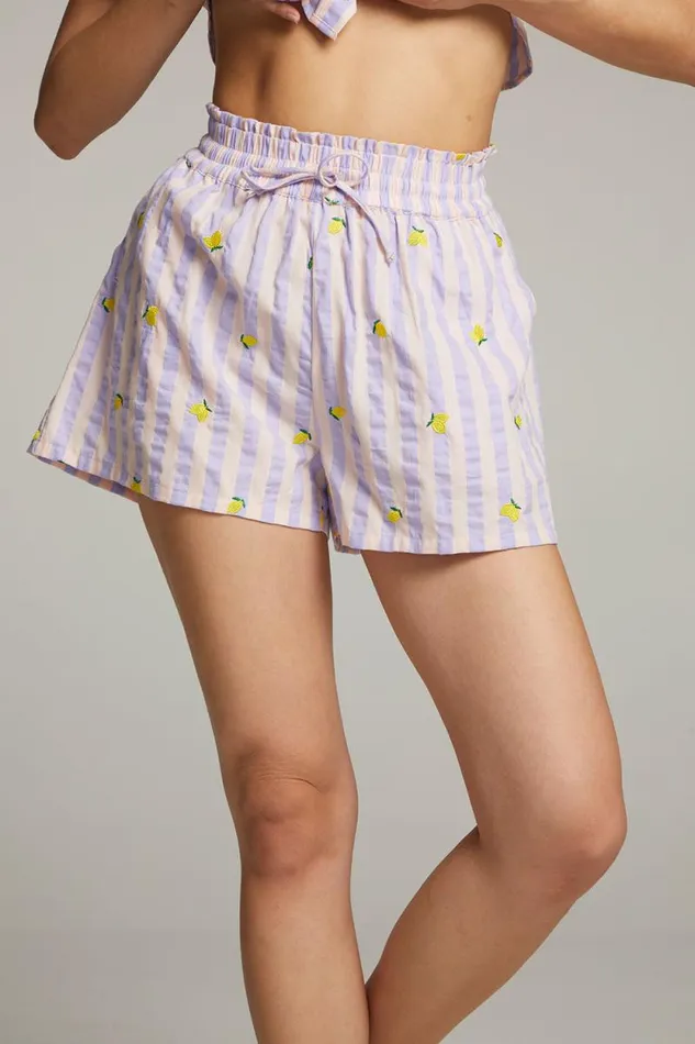 Womens Chaser Brand Graphics Allover Lemons Shorts