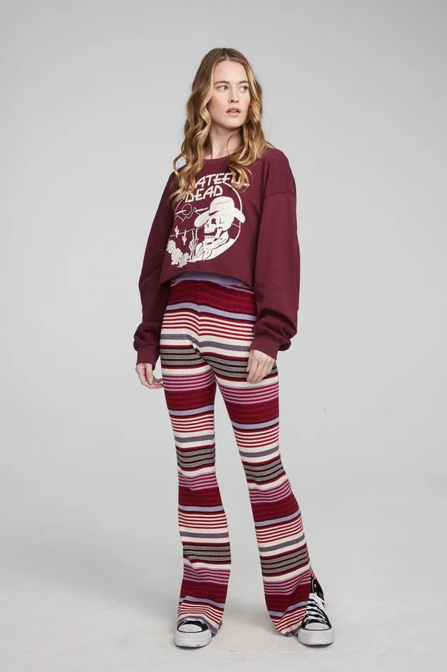 Womens Chaser Brand Graphics Grateful Dead Desert Skeleton Long Sleeve