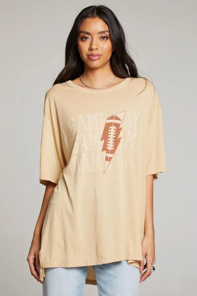 Womens Chaser Brand Music Game Day Bolt One Size Tee