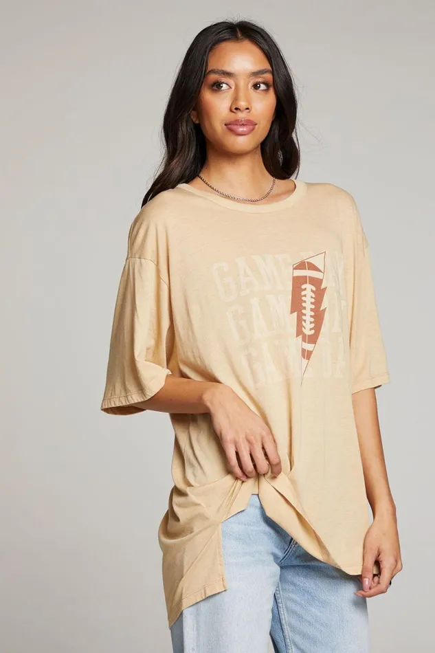 Womens Chaser Brand Music Game Day Bolt One Size Tee