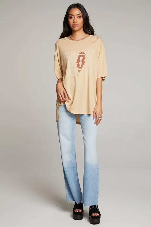 Womens Chaser Brand Music Game Day Bolt One Size Tee