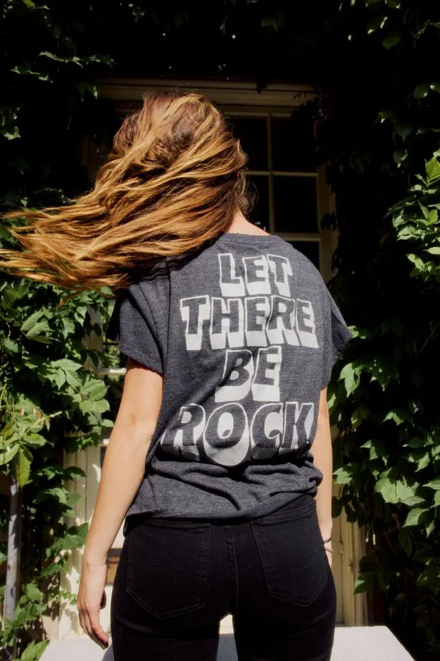 Womens Chaser Brand Tops ACDC Let There Be Rock Tee
