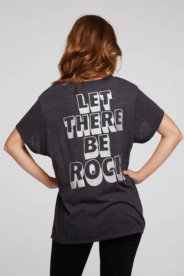 Womens Chaser Brand Tops ACDC Let There Be Rock Tee