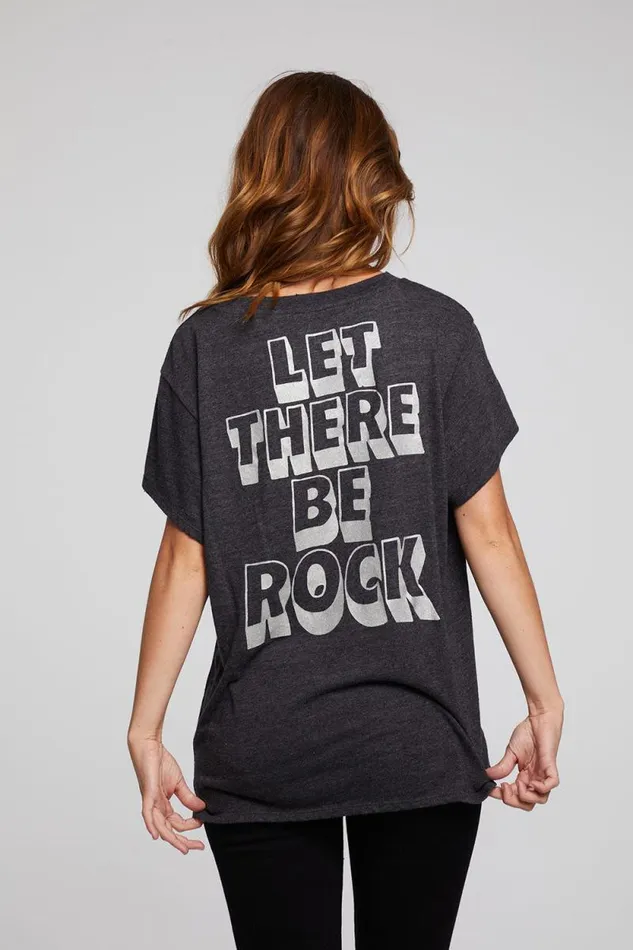 Womens Chaser Brand Tops ACDC Let There Be Rock Tee