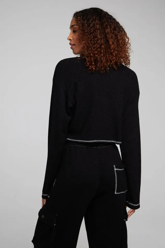 Womens Chaser Brand Tops Briaa Shadow Black Long Sleeve Tee