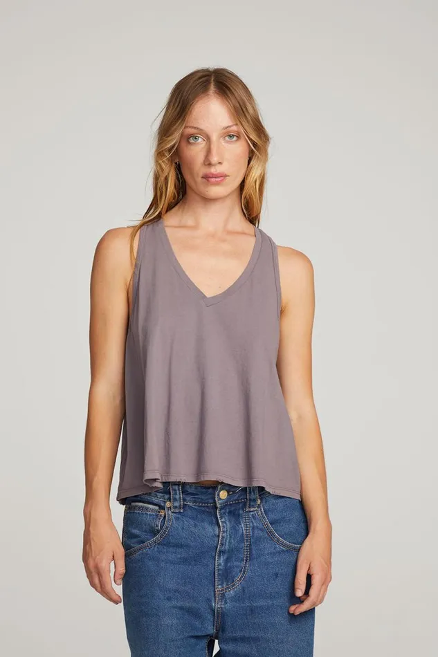 Womens Chaser Brand Tops Carmel Purple Sage Tank Top