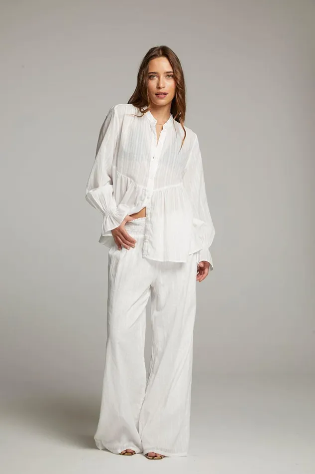 Womens Chaser Brand Tops Dolphin White Button Down