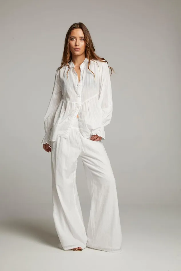 Womens Chaser Brand Tops Dolphin White Button Down