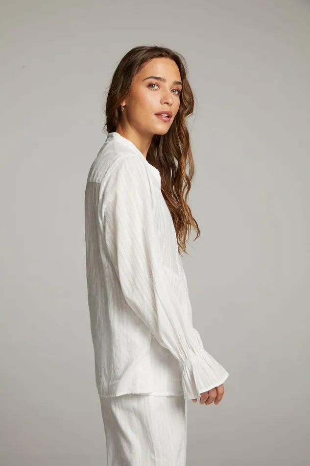 Womens Chaser Brand Tops Dolphin White Button Down