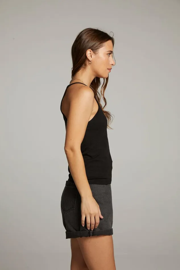 Womens Chaser Brand Tops Emma Black Tank Top
