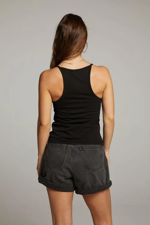 Womens Chaser Brand Tops Emma Black Tank Top