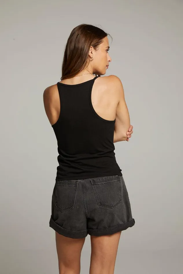 Womens Chaser Brand Tops Emma Black Tank Top