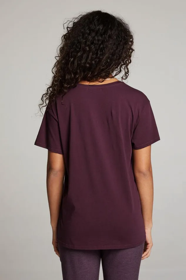 Womens Chaser Brand Tops Everyday Essential Plum Perfect V Neck Tee