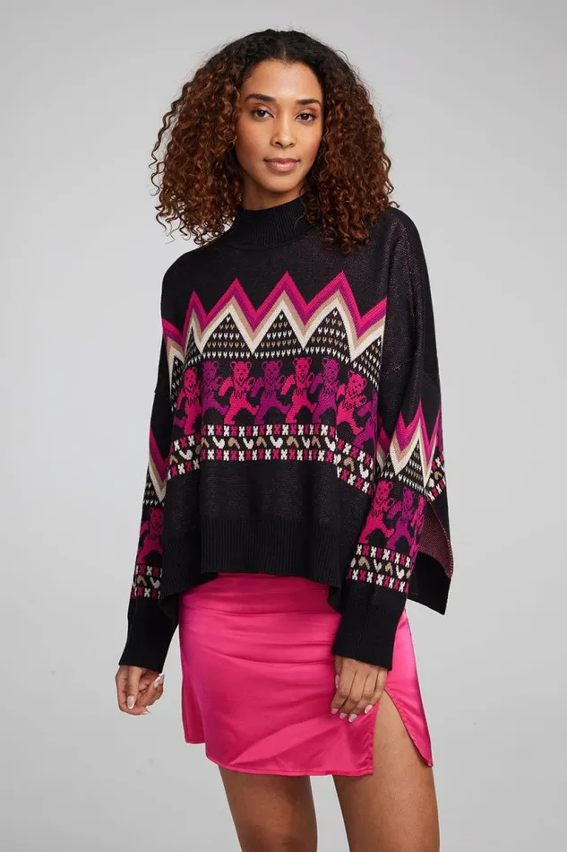 Womens Chaser Brand Tops Grateful Dead Fair Isle Bears Sweater