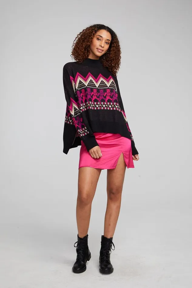 Womens Chaser Brand Tops Grateful Dead Fair Isle Bears Sweater