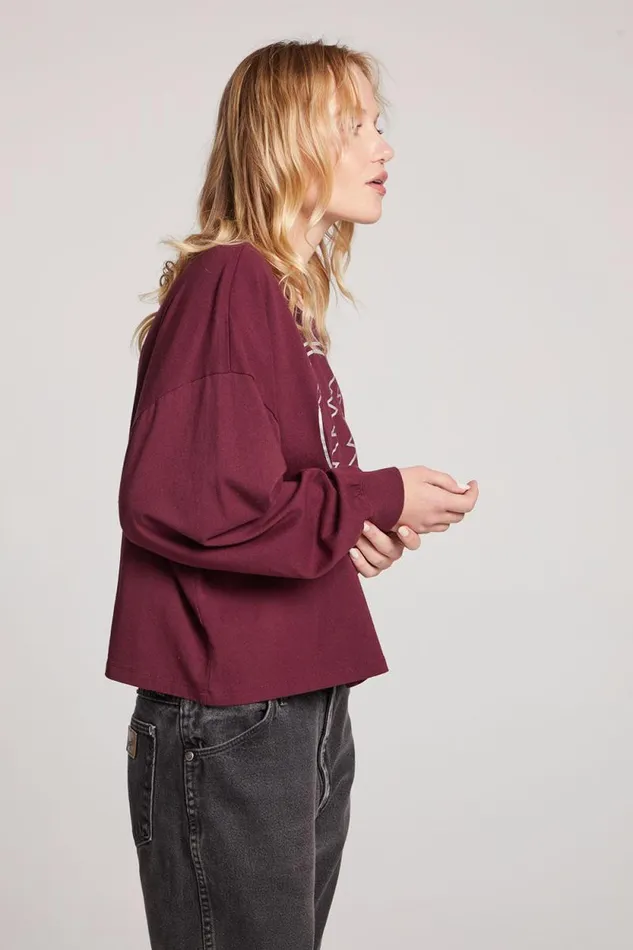 Womens Chaser Brand Tops Grateful Dead Silver Stealie Long Sleeve