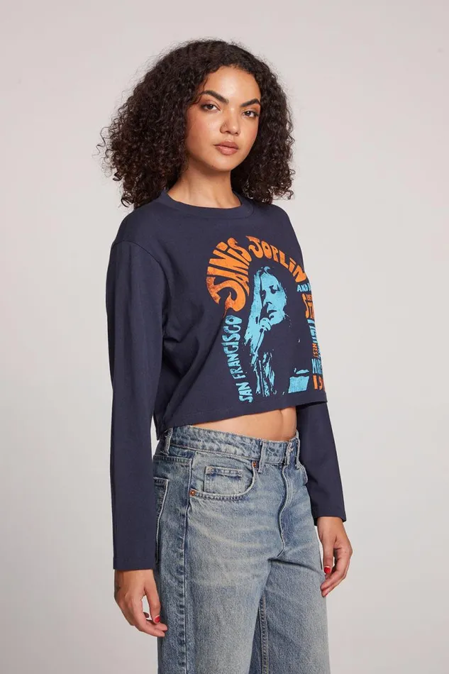 Womens Chaser Brand Tops Janis Joplin Live In San Francisco Long Sleeve