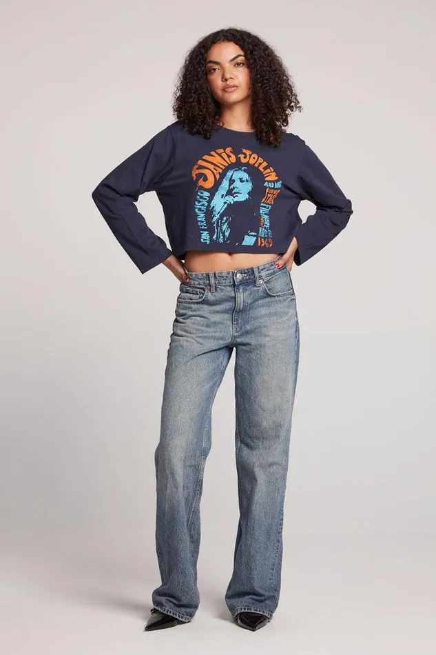Womens Chaser Brand Tops Janis Joplin Live In San Francisco Long Sleeve