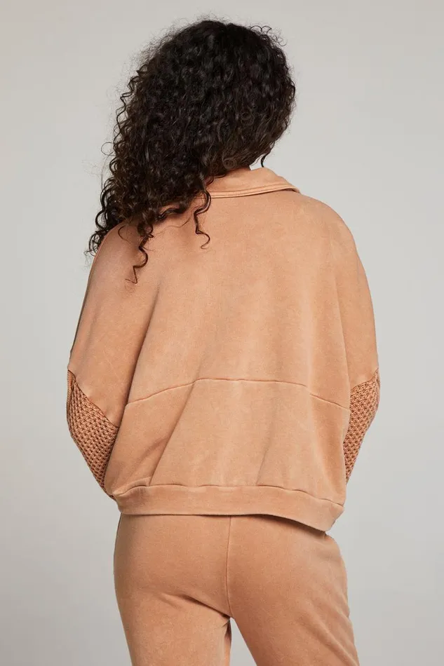 Womens Chaser Brand Tops Joe Toffee Half Zip